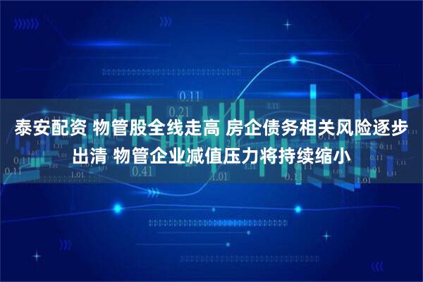 泰安配资 物管股全线走高 房企债务相关风险逐步出清 物管企业减值压力将持续缩小