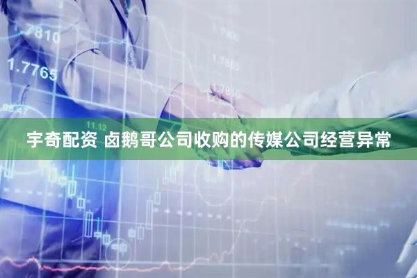 宇奇配资 卤鹅哥公司收购的传媒公司经营异常
